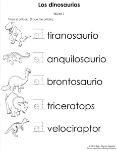 Dinosaurs worksheet